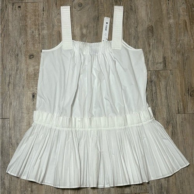 #ad #ad Aqua Women#x27;s White Sleeveless Tiered Mini Dress Size Large $32.50