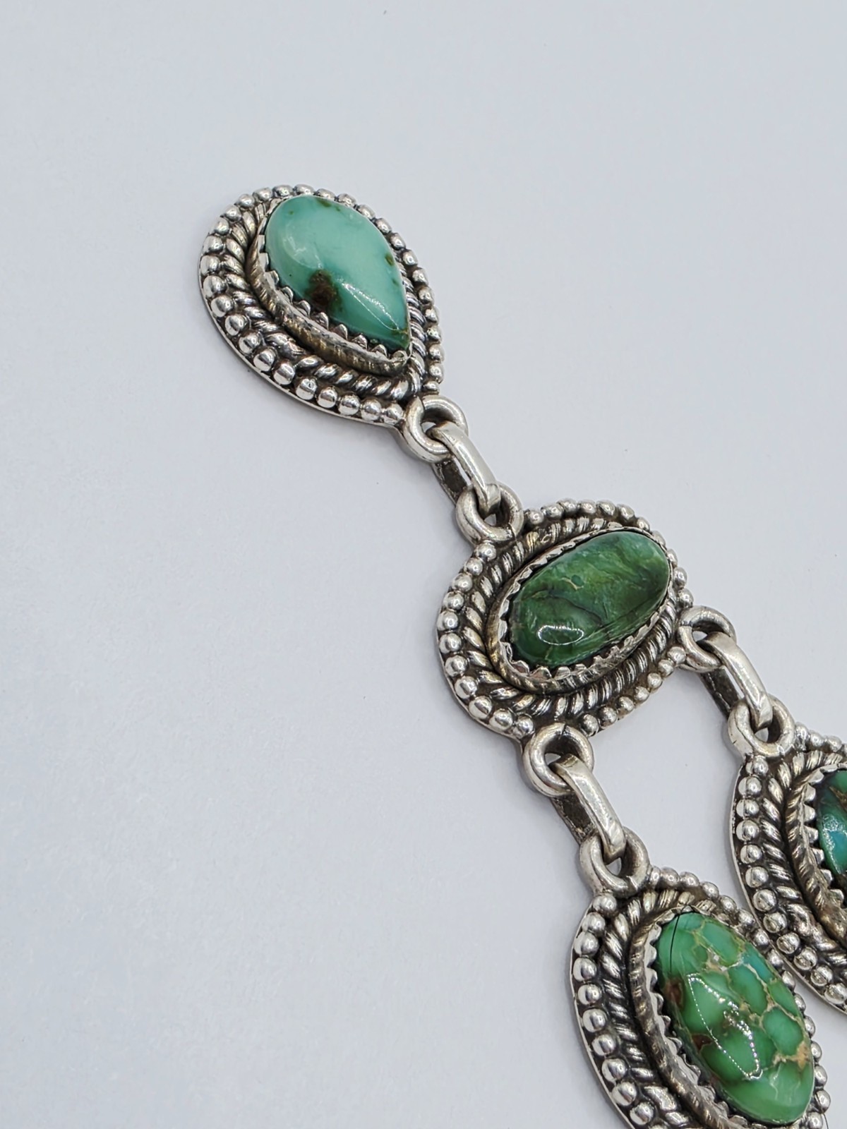 Sterling Silver Turquoise Dangle Statement Neckla… - image 12