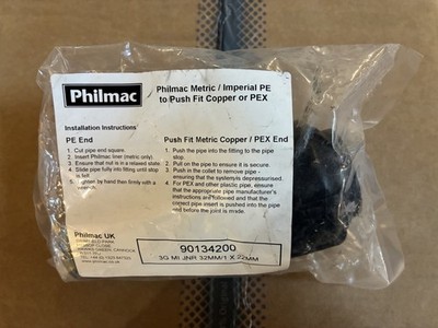 Philmac metrisch/zöllig PE 32mm auf Push Fit 22mm Kupfer oder PEX 355071 90134200