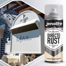 Jenolite Directorust All-in-One Multi-Surface Paint Ivory White Gloss 400ml 2pcs
