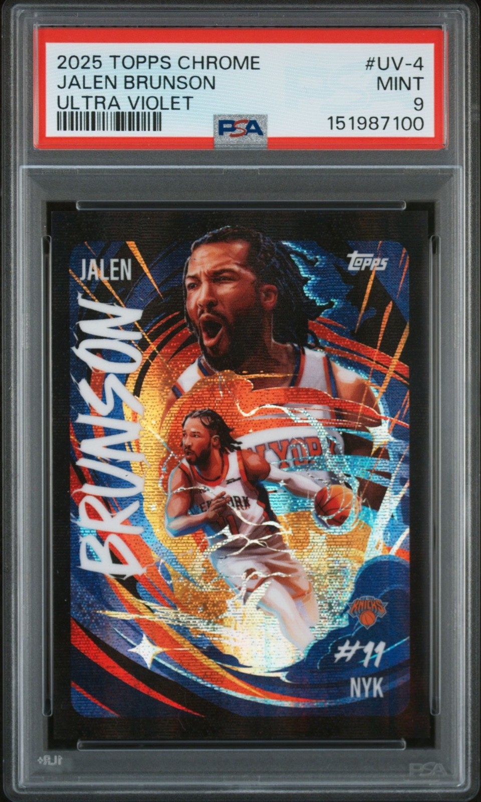 2025-26 Topps Chrome Jalen Brunson Ultra Violet All-Star #UV-4 PSA 9