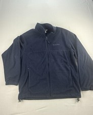 Columbia Fleece Jacket Mens Large Blue Full Zip Outdoor Hiking Lightweight