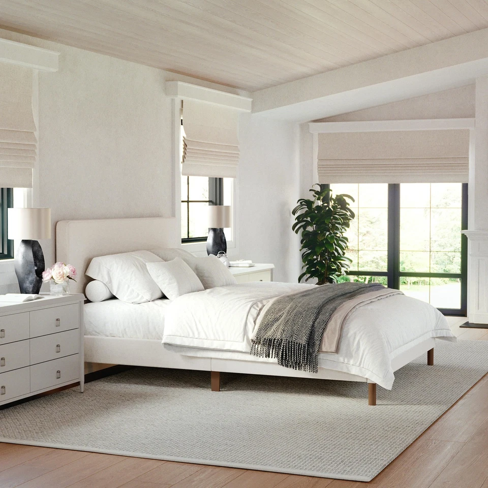 Marco de cama de madera Flash Furniture TW-3WDB01B-Q-MS Britta Queen - beige/nogal Foto 3 de 4