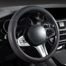 Leather Steering Wheel Cover for Chevy Silverado 1500 2500 3500, 14.5-15 inch...