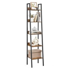 Ladder Shelf 5 Tier Narrow Shelf Bookshelf for Home Office Living Room Bedroom