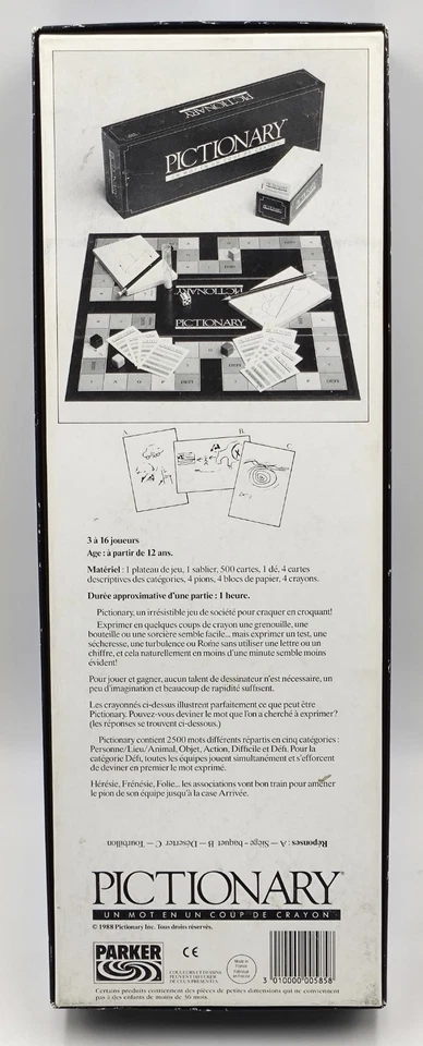 PICTIONARY JEU de société vintage Spiel aus Frankreich von Parker Komplett 1988 - Bild 3 von 4