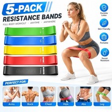 5-Pack Resistance Bands Exercise Loop Workout Fitness Gym Strength Training Yoga