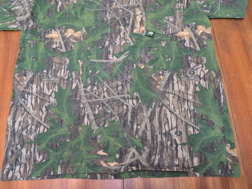 Camiseta De Colección Mossy Oak Shadow Leaf Para Hombres XL Hoja Camuflada Bolsillo Hecha en EE. UU. Caza Foto 3 de 4