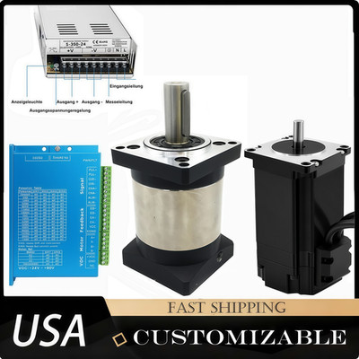 Nema23 Planetary Gearbox Reducer 8mm input 57 Motor kit speed Ratio 4:1-100:1