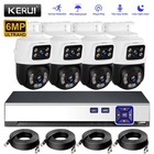 6MP POE Security Camera System w/ 4PCS PTZ Outdoor Home Security Cameras 8CH NVR