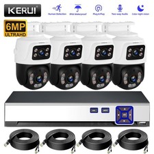 6MP POE Security Camera System w/ 4PCS PTZ Ou...