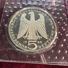 1980 D GERMANY Proof 5 Mark Coin lot15