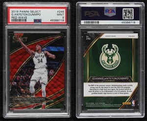2019 Select Courtside Tmall Red Wave Prizm Giannis Antetokounmpo #246 PSA 9 MINT