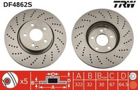 2 X Bremsscheibe TRW DF4862S FüR Mercedes-Benz E-Klasse