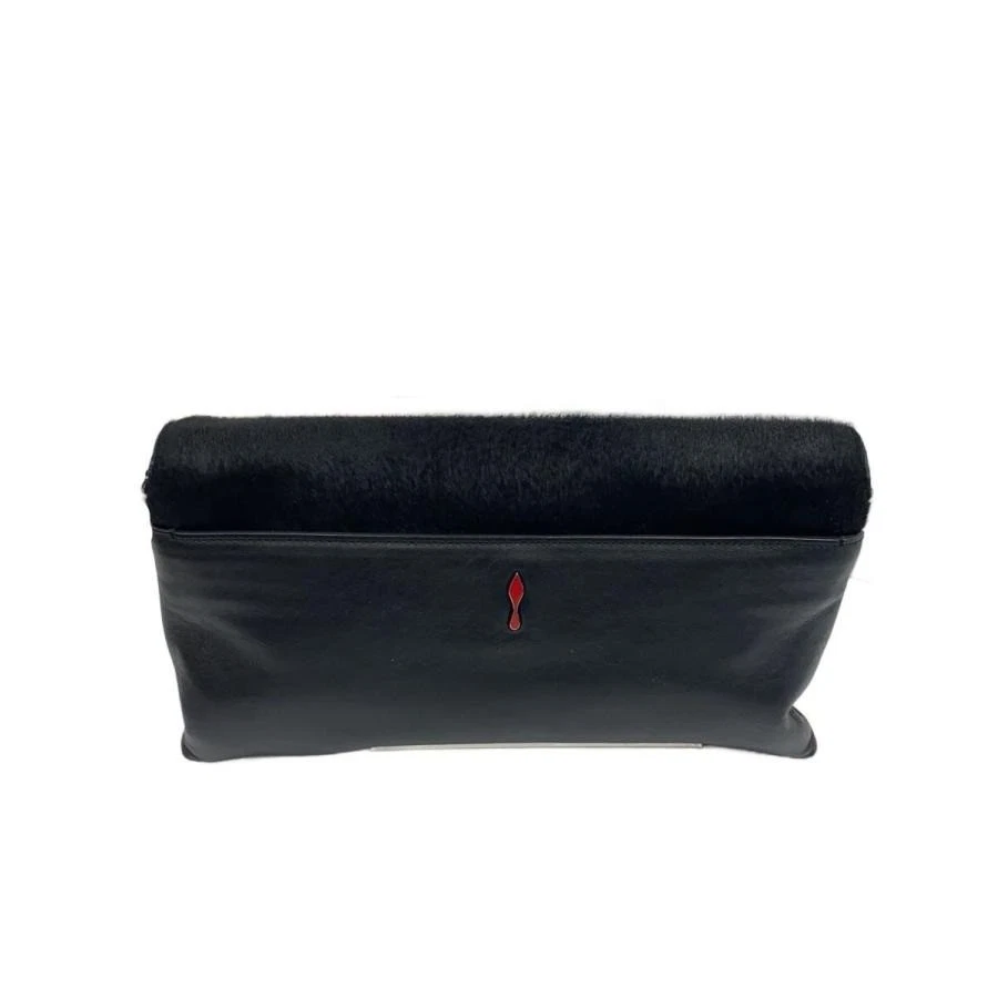 Christian Louboutin — Christian Louboutin Black Clutch Bag Logo Engraving Authentic with All in Photo