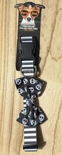 Halloween Dog Collar Black  White Large - A0128