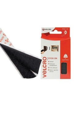 Klettband Markenklettband Markenklebeband 20 mm x 1 m schwarz VEL60211