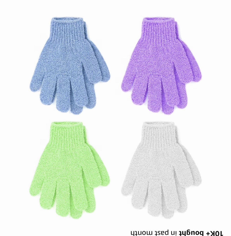 Linda Exfoliating Nylon Bath Gloves, 4 Pairs, Multicolor One Size