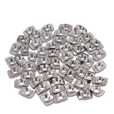 50pcs Europäische Aluminium-Extrusionen schlanker T-Nuss-Faden (M4x10x6)