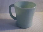 Vtg Fire King  LIGHT BLUE Glass D Handle Mugs Flat Bottom Oven Ware