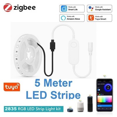 Zigbee LED Streifen 5 Meter RGB Strip 5V Buchse  Smart IoBroker Controller Tuya