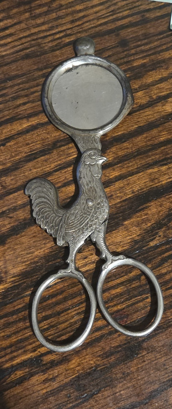 ANTIQUE Rooster-Shaped Egg SCISSORS  German Made, 19th or 20th Century, 5in long