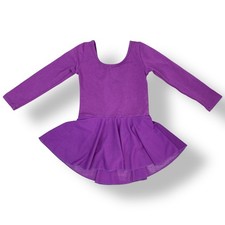 Purple Ballet Leotard Dance Costume Long Sleeve Skirt Girls Size S