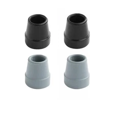 4 Pack Quad Cane Tips 1/2 Inch Heavy Duty Walking Cane Rubber Tips Sturdy Met...