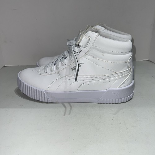 Puma Womens Carina Mid 373233-01 White Basketball Shoes Sneakers Size 9 - Picture 4 of 11