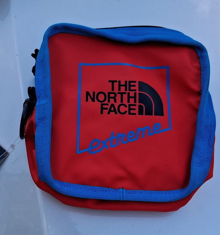 The North Face Extreme Nylon Red Blue Hiking Waist Pack Adjustable Size New
