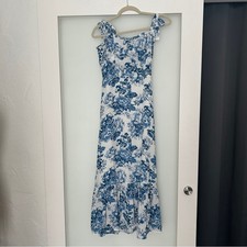 NEW Reformation Nikita Midi Dress in Olympia print blue white floral 6