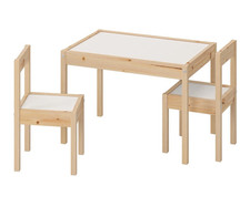 IKEA LATT Children's Table with 2 chairs, White/Pine- top brand top seller