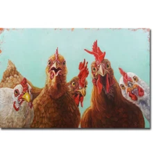Chicken For Dinner by Heffernan Gallery-Wrapped Canvas Giclee Art(16 in x 24 in)