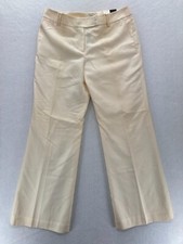 Ann Taylor Ann Pants Women's 12 Flared Leg Beige Wool Dress Pant High Rise Lined