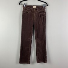 Anthropologie Pilcro The Yaya Mid-Rise Corduroy Crop Flare Pants Size 26 Brown