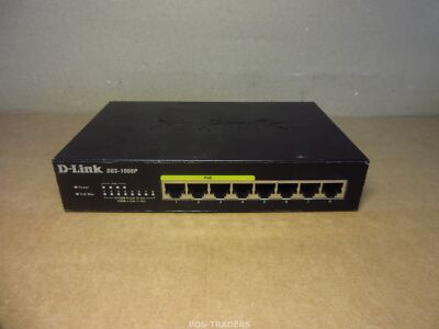 D-Link DGS-1008P 8-Port Gigabit PoE Unmanaged Desktop Network Switch - EXCL PSU