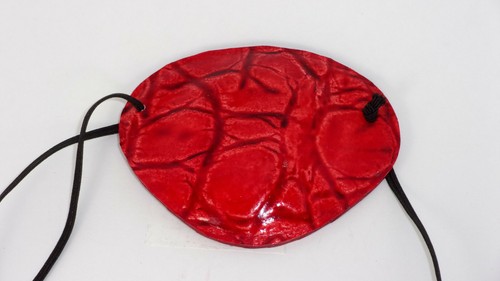 World's Best Eye Patch, Embossed Leather Dyed Hide Pattern, Replaceable Elastic - Picture 8 of 23