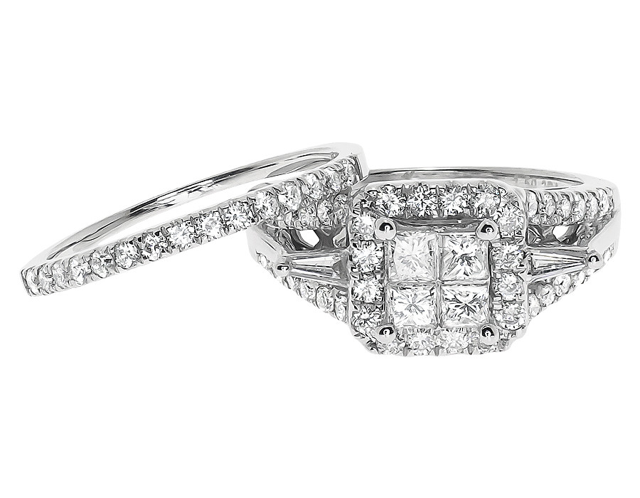 LADIES RING 1.50CT ROUND/PRINCESS DIAMOND 14K WHITE GOLD LADIES RING 1.50CT ROUND/PRINCESS DIAMOND 14K WHITE GOLD