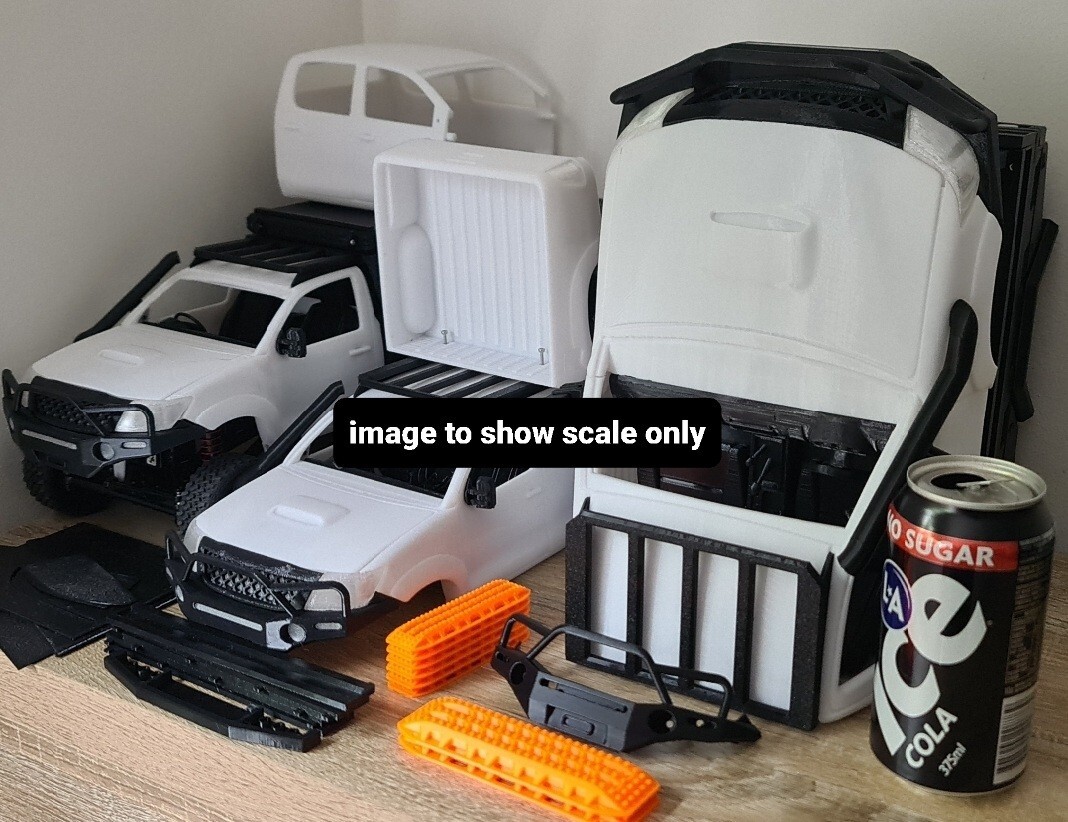 1:10 Scale N70 Hilux Dual Cab RC Crawler Body Shell 313mm wheelbase ...