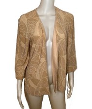 Vintage Beige Gold Glitter Jacket R  M Richards Karen Kwong Art Deco Shimmer