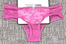 Victoria's Secret Tease NWT XL Pink Lace Cheeky Panty Floral Sheer Bow