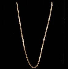 14k Yellow Gold Square Foxtail Style Chain Necklace 18" Length 2.36g 1.0mm Width