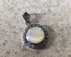 STUNNING VINTAGE SIGNED 925 NF MARCASITE  & MOONSTONE PENDANT — photo 1