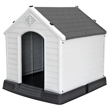 Dog House Shelter Easy to Assemble Perfect for Backyards Patio Waterproof Grey