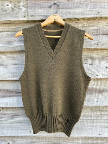 Vintage WWII Wool Knit Army Military Vest 40