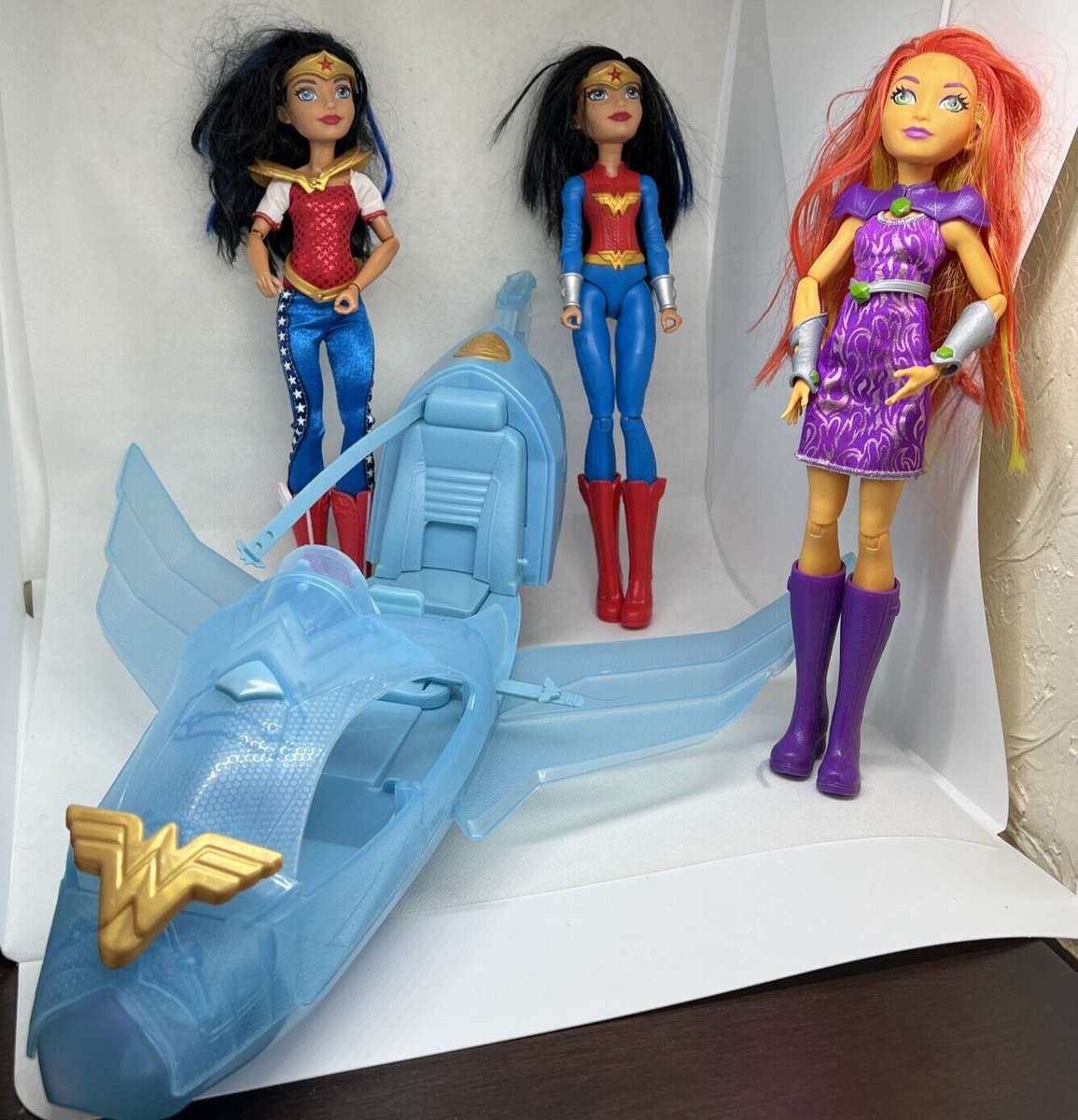 DC Super Hero Girls LOT Wonder Woman (qty 2), Invisible Jet