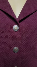 Anne Klein Two Piece Set Skirt Suit Size Petite 8P Laceup Corset Detail Wine