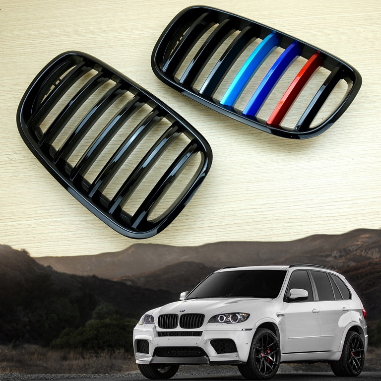 純正品　E70．71用 フロントグリル ブラック Mパフォーマンスモデル M-color Metal Type Glossy Black Front Grille Grill BMW E71 X6 E70