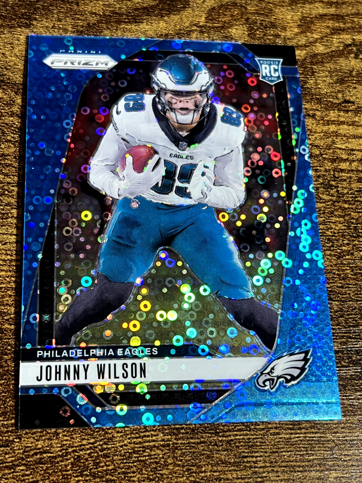 JOHNNY WILSON JR 2024 Panini Prizm Blue No Huddle Refractor 69/99 #355 Rookie RC