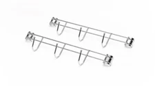 Wire Shelf Sidebar w/3 Hooks, 14" Wide, Fits 7/8" Pole Diameter, Chrome, 2-PACK 